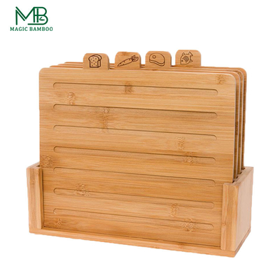 Tabuleiro de corte de bambu, conjunto 4, com código de suporte