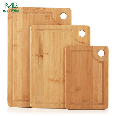 Tábuas de cortar e servir bambu com suporte