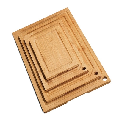 OEM/ODM aceito Custom gravado 3 tamanhos Solid Bamboo Chapping Board Set para cozinha
