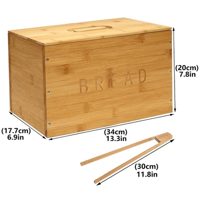 Container de armazenamento de pão de bambu de design contemporâneo para balcão da cozinha