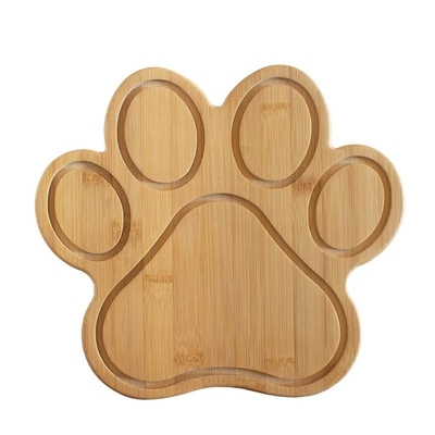Conjunto de tábuas de bambu natural sustentável com tábuas de queijo em forma de pata certificadas CE / UE