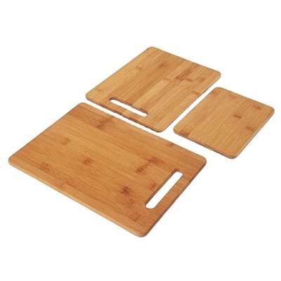 Set de 3 placas de corte de bambu com buraco de manobra de fácil acesso e certificação CE / UE