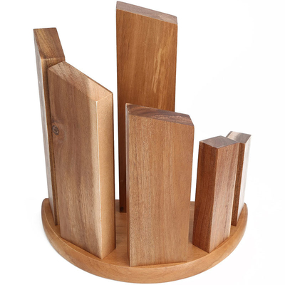 Balcão de cozinha multifuncional de bambu Bloco de faca magnética semicírculo