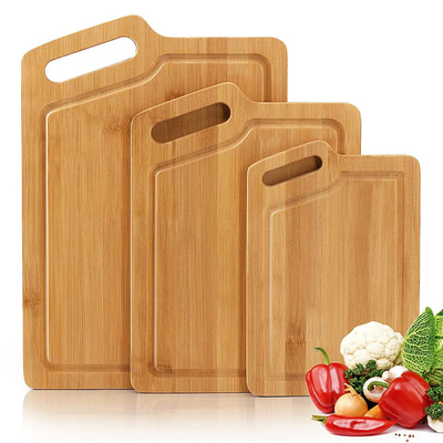 Tabela de corte de bambu com sulco L 40*28*1,5cm M 33*24*1,5cm S 27*18*1,5cm