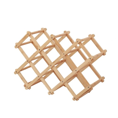 Receptor de garrafas de balcão de vinho de bambu suportes de armazenamento dobráveis