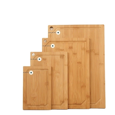 Tabela de corte de bambu grosso Bloco de açougueiro com sulco de suco Personalizado 38.1x25.4x1.5cm