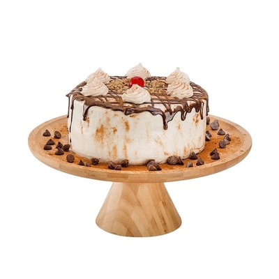 Placa giratória giratória de bolo de bambu Decoração para festas Casamentos e restaurantes