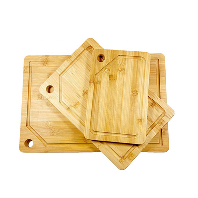 Conjunto de tabuleiro de corte de bambu altamente durável e sustentável com suporte L 45X30X1.9CM
