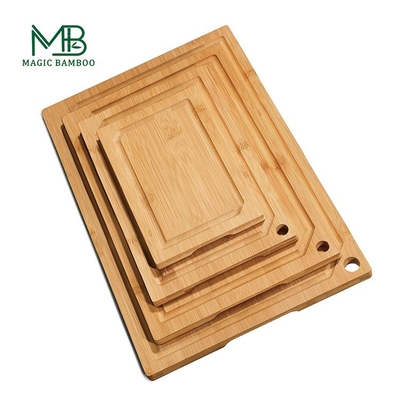 Tabuleiro de corte chinês de bambu sustentável com marca de classificação para cru e cozido