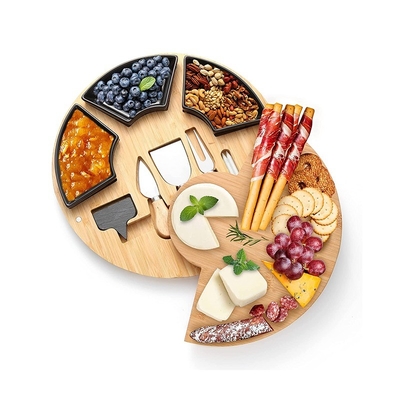 OEM Kitchen Cutting Board Bamboo Cheese Serving Tray Madeira de Acacia
