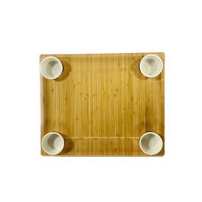 Kitchen Charcuterie Bamboo Eco Friendly Cutting Board Set com talheres e ardósia