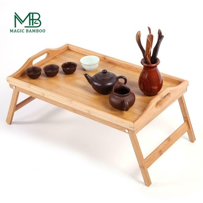 Taça de mesa de piquenique de madeira de bambu, feita à mão, biodegradável