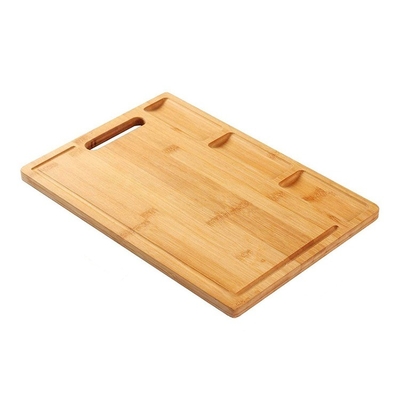 Tabela de corte de bambu retangular personalizada com recipiente para cozinha CE / UE aprovada