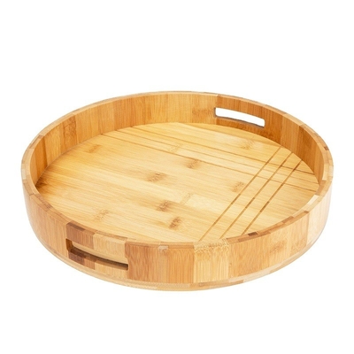 Taça circular redonda de bambu personalizada para decoração de sala de estar da cozinha