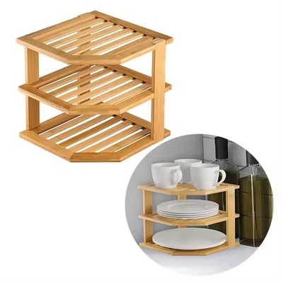 Organizador de placas de bambu multifuncional para cozinha e banheiro