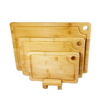 OEM/ODM Aceito Rectangular Bambú Três Peças de Tabela de Corte Conjunto com buracos pendurados