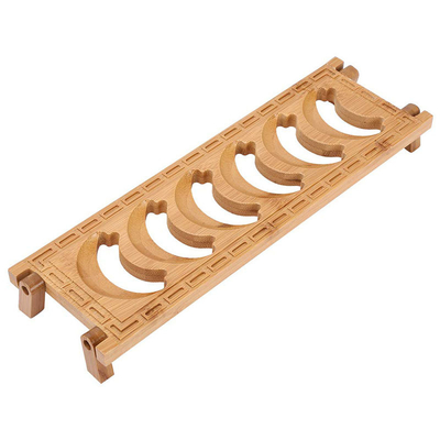 CE / UE Certificado Retangular Bambú 6 Grade Teacup Holder para Kung Fu Tea Set Acessórios