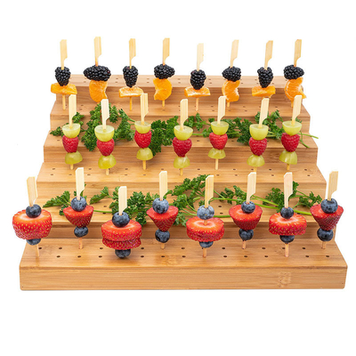 Seis camadas Stand de alimentos de bambu para festas de cocktail buffet e eventos de restauração
