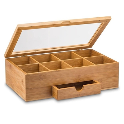 Modern Design Natural Saco de Chá de Bambu Caixa de Armazenamento Uma adição perfeita à sua coleção