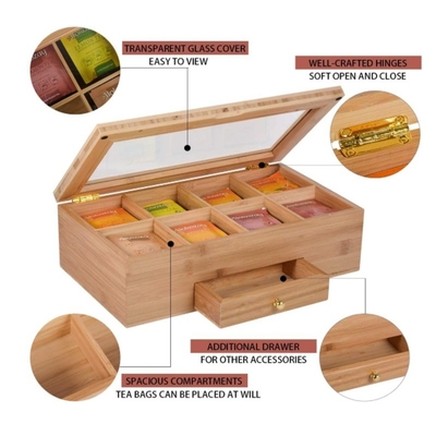 Organizador de mesa de maquiagem elegante 8 compartimentos 1 gaveta para escovas Loções de sombra de olhos Batom de unhas