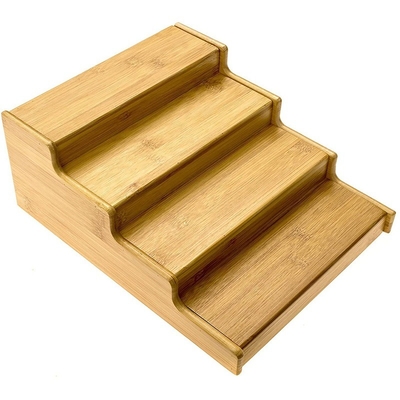 Estantes de armazenamento Simples escadas de bambu Em forma de escada Armazenamento de especiarias para a bancada da cozinha