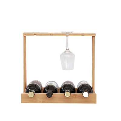 Conservador de garrafas de vinho de bambu sustentável para 4 garrafas perfeito para armazenamento de alimentos