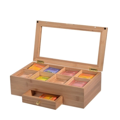 Transforme sua vaidade com caixa de armazenamento de bambu e gavetas Capacidade 3-6L 33 x 19 x 10,2 cm