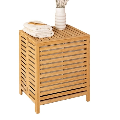Banheiro de bambu dobrável Rattan Armazenamento Lavanderia Cesto de roupas Cesto