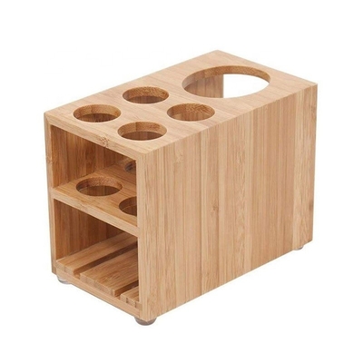 Organic sustentável de bambu porta de escova de dentes pasta de dentes Stand para banheiro de vaidade de armazenamento