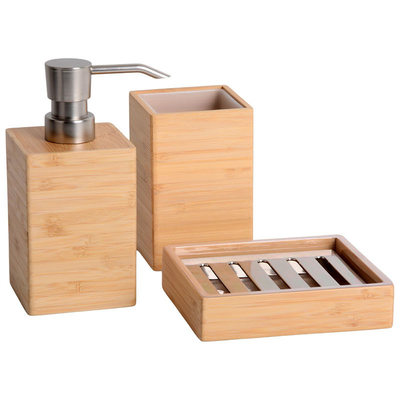 Dispensador de sabão de bambu natural 3pcs