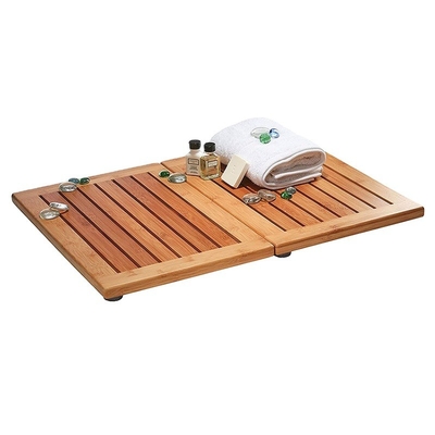 100% de Bambu Natural Tapete de Chão Banheiro Para Chuveiro Impermeável