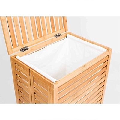 Cesto de lavagem de bambu dobrável Cesto de lavagem de roupa de armazenamento multifuncional