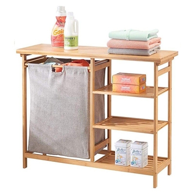 3 Nível Bambú Prateleiras Standing Free Ropa Rack Organizador ODM