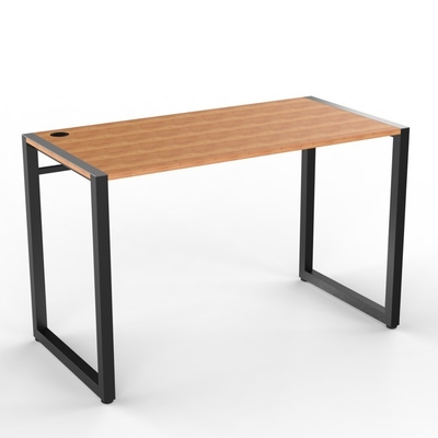 Home Office Mesa de bambu com porta-armazenamento multifuncional e ajuste de altura
