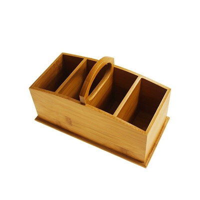 Tamanho personalizado aceito Banbu Desktop Organizer Station Box Storage Holder com alça