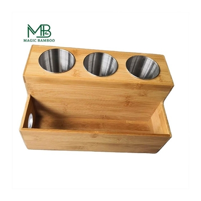 Rectangular balcão de bambu aparelho de cabelo organizador secador de cabelo lineador de suporte