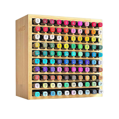 23 x 13.5 x 23CM Organizador de marcadores de bambu contém 100 marcadores