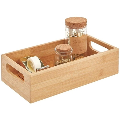 Maximize o espaço do seu armário de despensa com o organizador de caixotes de recipientes de bambu Carga 5-10kg 43x30.5x5cm