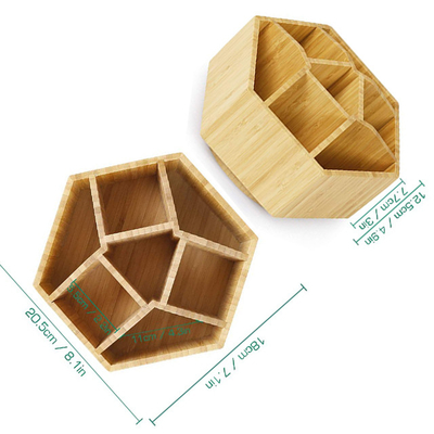 Eco-friendly 18x20.5x12.5 Bamboo Pencil Cup Pot Stationery Organizer para Escritório