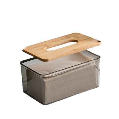 Dispensador de tecido retangular transparente Caixa de armazenamento para cozinha de banheiro