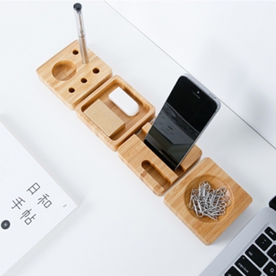 Bamboo Madeira Pen Holder escritório suprimentos organizador multiuso para escritório de mesa