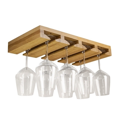 BAMBOO Home Bar Montar de parede Vinificação de vidro Suspensão Rack Copo Hanger Cálice Prateleira Armário