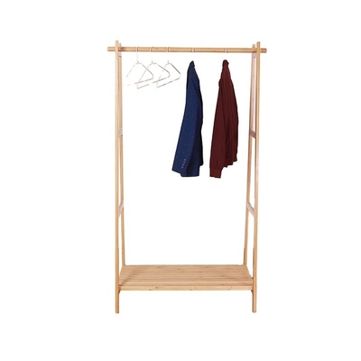 Moderno estilo Vestuário em pé de bambu Estante pendurado com estante de calçado Prateleiras para tipo de pé