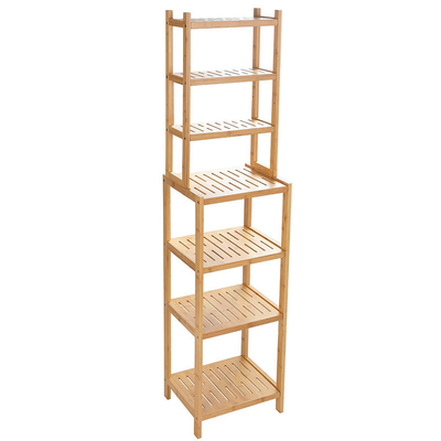 Estilo de Design Clássico 7 camadas Balcão de Bambú Rack de Armazenamento Multifuncional para Banheiro