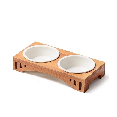 BAMBOO Taças de cerâmica elevadas para cães e gatos