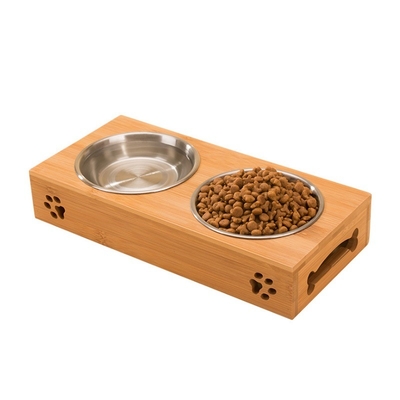 Logotipo personalizado Bamboo Pet Feeders Design simples Sustentável e estável para estilo moderno