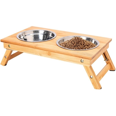 Alimentação sustentável de animais de estimação de bambu com design multifuncional e logotipo do cliente