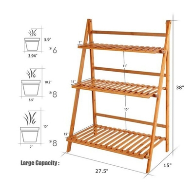 Organize em estilo moderno de bambu dobrável de parede de armazenamento de secagem rack para sapatos e plantas