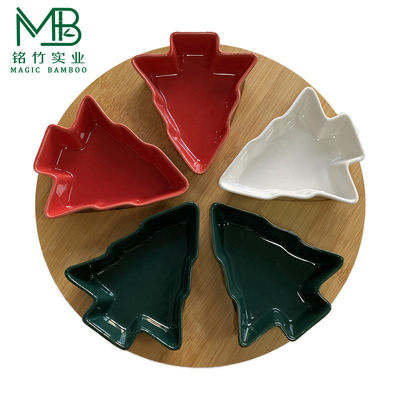 Bandeira de bambu para casa Festa de Natal Partição rotativa especial Snack Turntable com tigela