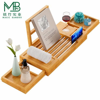 Grátis Bracket de armazenamento de banheira de bambu para banheiro doméstico